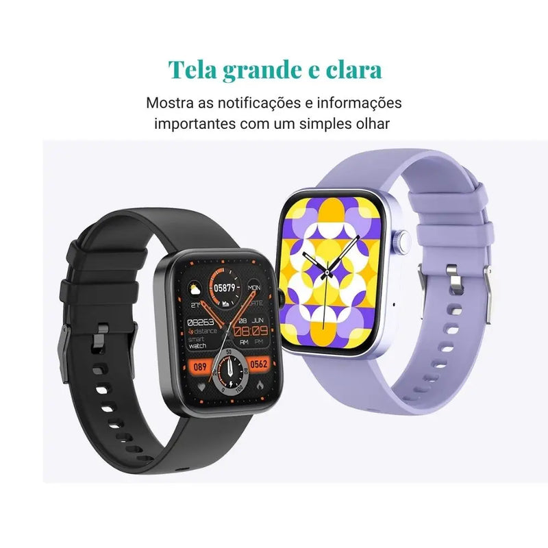 Smartwatch Colmi P71 Homens e Mulheres Chamada por Voz para , Monitoramento de Saúde, Impermeável, Notificação Inteligente