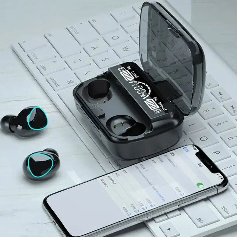 Fones de Ouvido Sem Fio 2500mah com Case de Carregamento