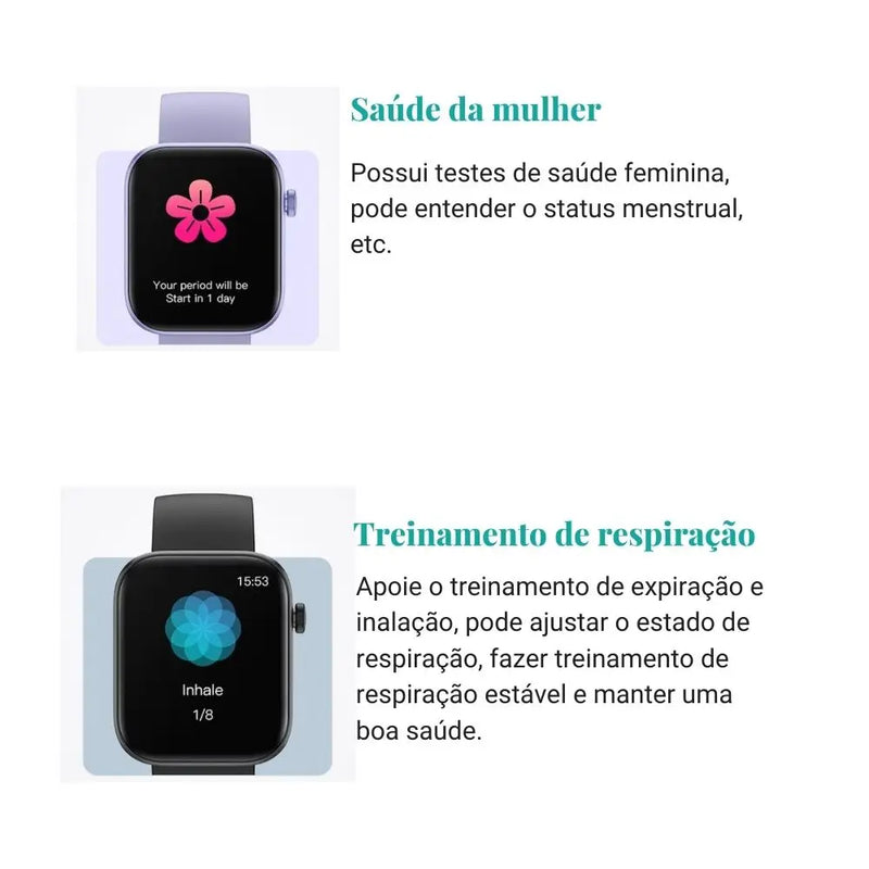Smartwatch Colmi P71 Homens e Mulheres Chamada por Voz para , Monitoramento de Saúde, Impermeável, Notificação Inteligente