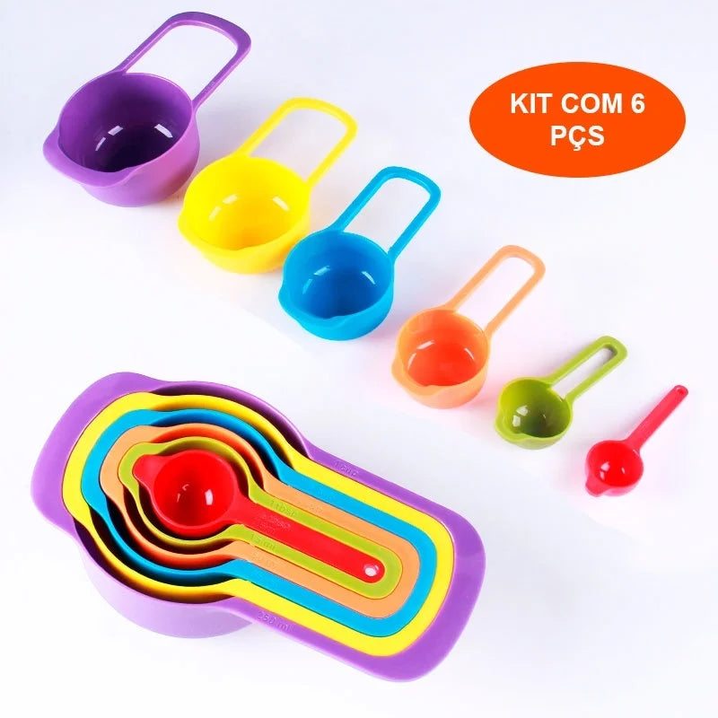 Conjunto de Colher/ Xicaras Kit Com 6 Peças