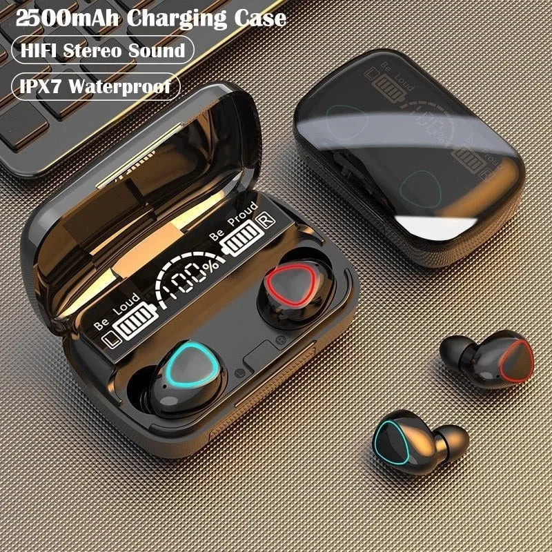 Fones de Ouvido Sem Fio 2500mah com Case de Carregamento