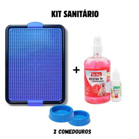 Kit Tapete + Educador Xixi Pet | Pode / Não Pode | + 2 Comedouros